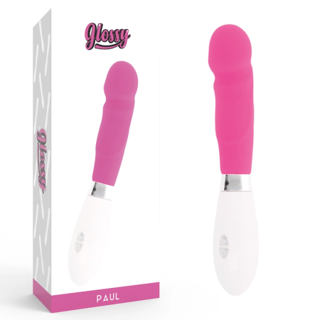 Glossy Paul Pink Vibrator - 10-Mode, Waterproof, 12cm, Silicone
