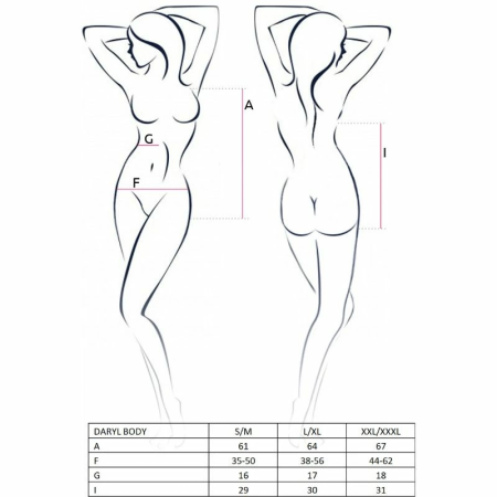 Passion Daryl Teddy Black L/XL - Elegant Lace Bodysuit for Women