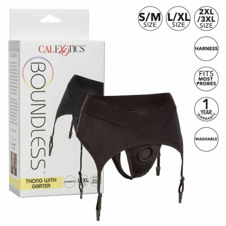 CalExotics Boundless L/XL Thong Harness with Garter - Adjustable Support