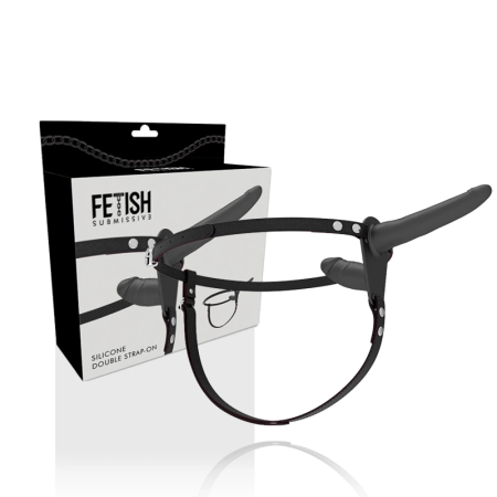 Fetish Submissive Harness Black - Adjustable Dual Attachment System, Silicone