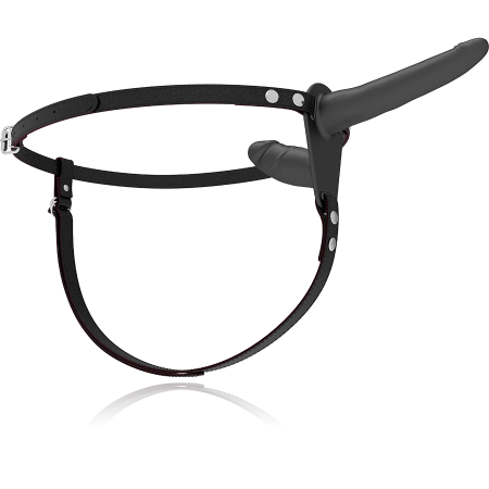 Fetish Submissive Harness Black - Adjustable Dual Attachment System, Silicone