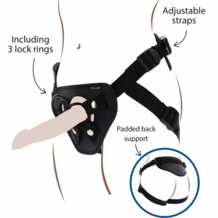 Get Real Deluxe Adjustable Harness Black - Universal System, Padded Comfort
