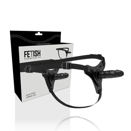 Fetish Submissive Silicone Harness Black 15cm - Adjustable Comfortable System