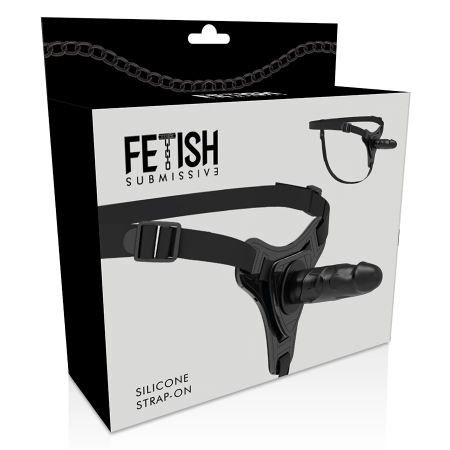 Fetish Submissive Silicone Harness Black 15cm - Adjustable Comfortable System