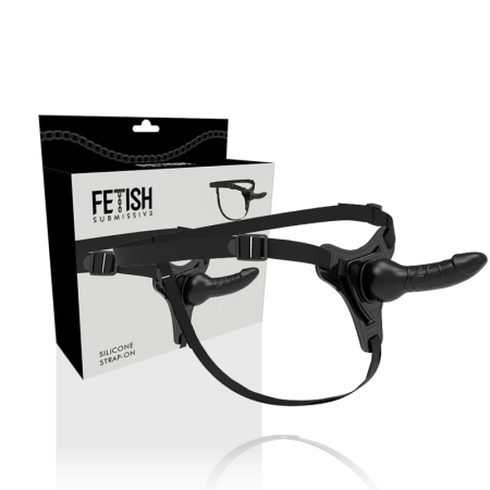 Fetish Submissive Silicone Intimate Harness Black 16 cm Adjustable Strap