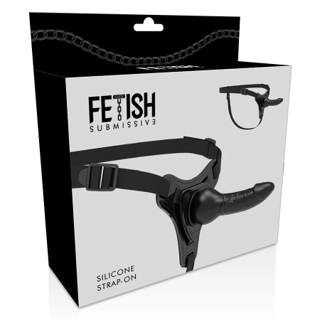 Fetish Submissive Silicone Intimate Harness Black 16 cm Adjustable Strap