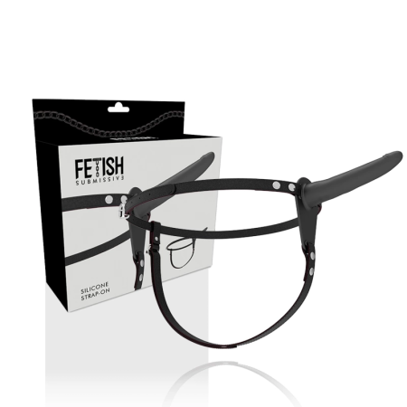 Fetish Submissive Silicone Harness Black 15 cm - Adjustable Comfort Fit