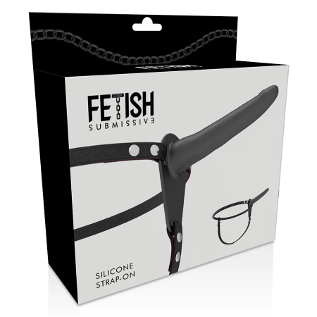 Fetish Submissive Silicone Harness Black 15 cm - Adjustable Comfort Fit