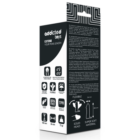 Addicted Toys Extend 18 cm Anatomical Sleeve - Adjustable Length Enhancer