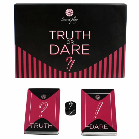 Secret Play Game Truth or Dare FR/PT - Card & Dice Party Set, 2+ Players