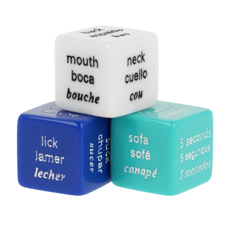 WATERFEEL Sensual Dice Game - Multilingual Set with Satin Pouch, 2cm
