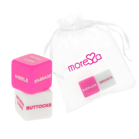 Moressa Dice Game Set English - Resin, 2 Dice & Satin Bag, 2cm