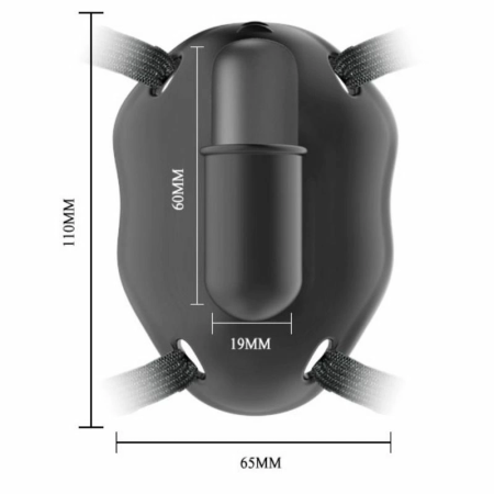 Pretty Love Carter Adjustable Vibrating Intimate Harness, 12 Modes, USB, Black