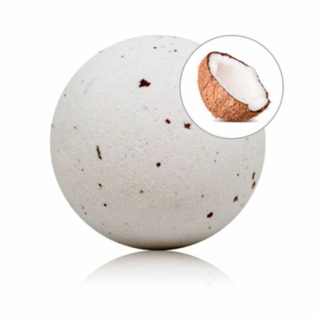 TALOKA Coconut Bath Bomb with Rose Petals - 140g, Sweet Aroma