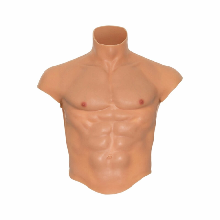 HIDDEN DESIRE ALTER EGO Silicone Male Torso Shirt with Abs, Flesh, S-L