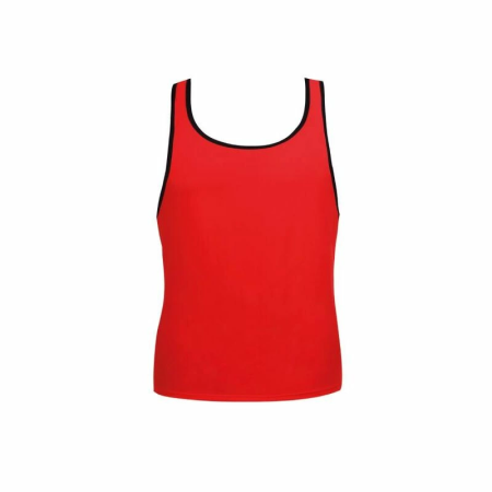 ANAIS MEN SOUL Sleeveless Microfiber Top S Red-Black Trim