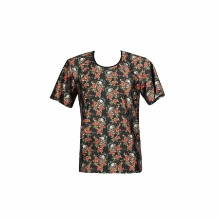 ANAIS MEN Power T-Shirt S - Modern Rose & Skull Print, Soft Modal Blend