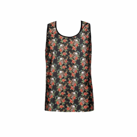 ANAIS MEN POWER TOP XL - Sleeveless Modal Shirt with Skull & Rose Print