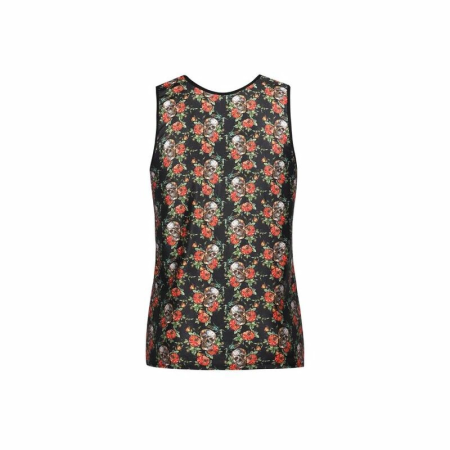 ANAIS MEN Power Top M - Sleeveless Modal Shirt with Rose & Skull Print