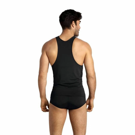 ANAIS MEN Petrol Sleeveless Microfiber Top S Black