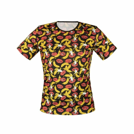 ANAIS MEN Banana Print T-Shirt L - Soft Lycra, Perfect Fit, Yellow Motif