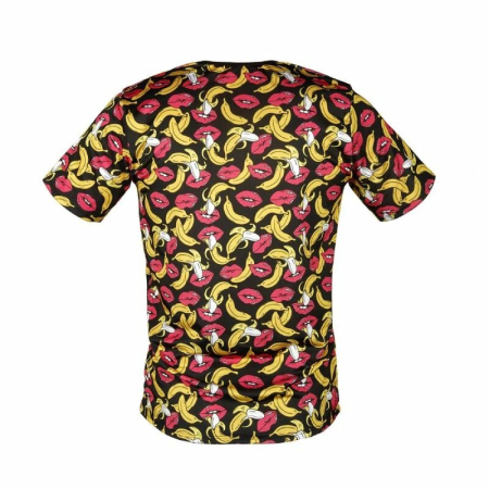 ANAIS MEN Banana Print T-Shirt L - Soft Lycra, Perfect Fit, Yellow Motif