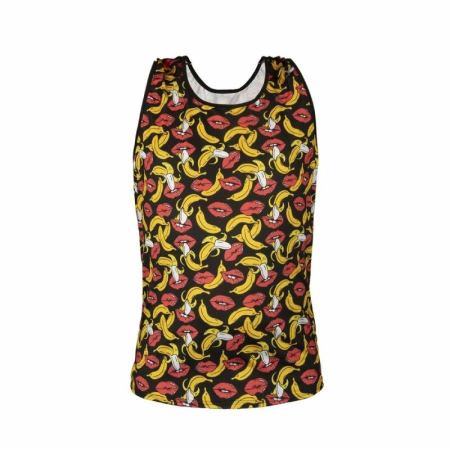ANAIS MEN Banana Print Sleeveless Top XL - Soft Lycra, European Design