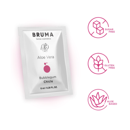 BRUMA Aloe Vera Water-Based Glide Gel Bubblegum 6ml Hydrating Formula