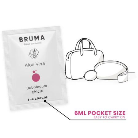BRUMA Aloe Vera Water-Based Glide Gel Bubblegum 6ml Hydrating Formula
