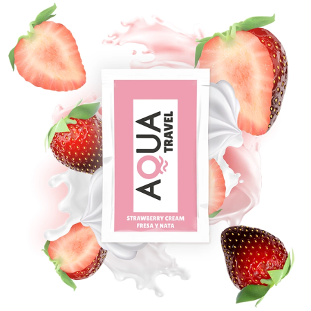 AQUA Travel Water-Based Lubricant Strawberry Cream 6ml Pocket Sachet