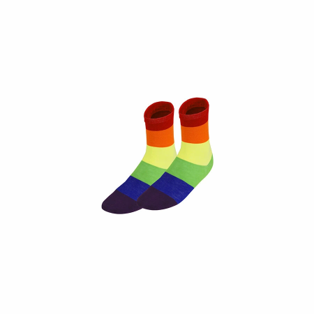 Pride Rainbow Socks S/M - Colorful Stretch Polyester, Unisex Fit