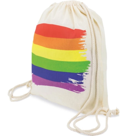 PRIDE Cotton Backpack with Rainbow Flag Design - Lightweight & Durable
