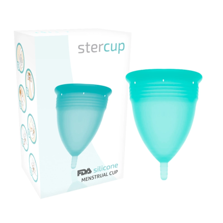Stercup Menstrual Cup Aquamarine Size L - FDA Silicone, 24 ml Capacity