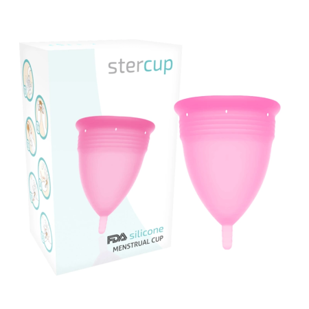Stercup Menstrual Cup Pink Size L - FDA Silicone, 24ml Capacity