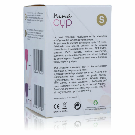 Nina Kiki Menstrual Cup Pink Size S - Medical Silicone, Eco-Friendly