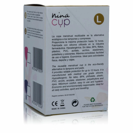 Nina Kiki Menstrual Cup Pink Size L - Medical Silicone, Eco-Friendly