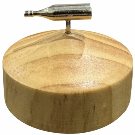 Kheper Games Spin The Bottle Party Game - Metal Bottle & Wooden Base