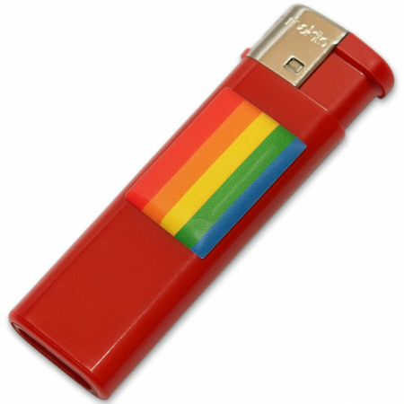 PRIDE Rechargeable Lighter Fuchsia with LGBT Flag Motif
