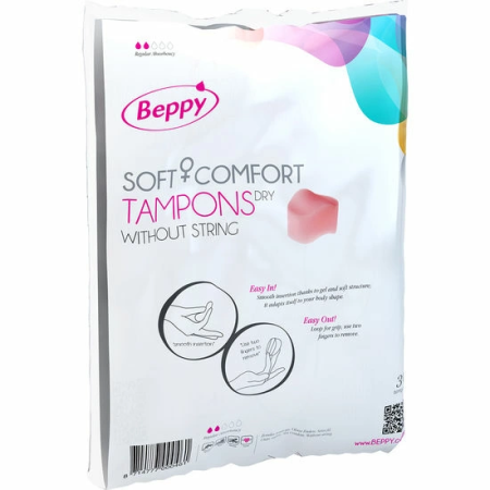 Beppy Soft-Comfort Tampons Dry 30-Pack | Cordless Anatomical Design
