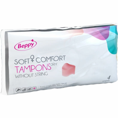 Beppy Soft Comfort Tampons DRY 4 pcs - Threadless, Anatomical Design