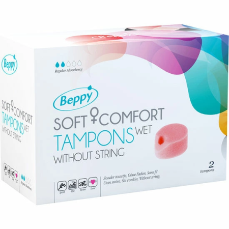Beppy Soft Comfort Wet Tampons 2-Pack - Anatomical, Lavender Scent