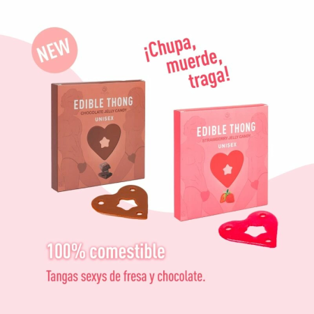 Secret Play Chocolate-Flavored Edible Gummy Thong, Heart-Shaped, Unisex
