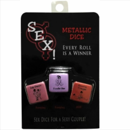 Kheper Games Intimate Metallic Dice Set for Couples - 3-Piece Game