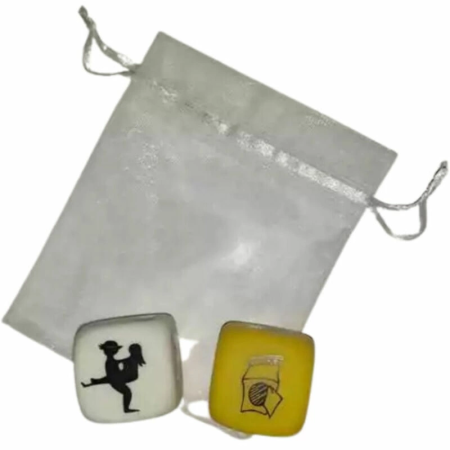 Diablo Picante Kama Dice Set for Couples - 2-Piece, 30mm, White