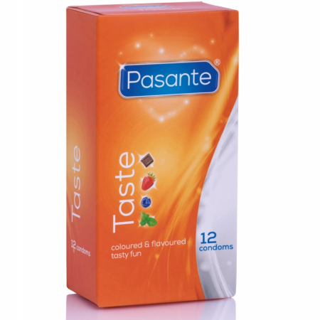 Pasante Flavors 12-Pack Colored Flavored Condoms Assorted 53mm CE