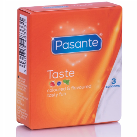 Pasante Flavors Assorted Premium Latex Condoms 3-Pack, Colorful & Tasty