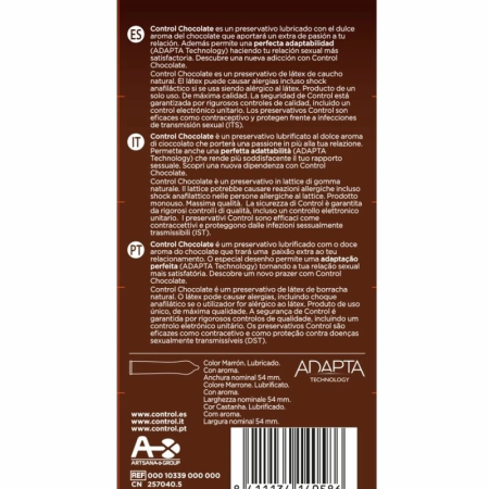 CONTROL Adapta Chocolate Flavored Anatomical Latex Condoms 12pcs