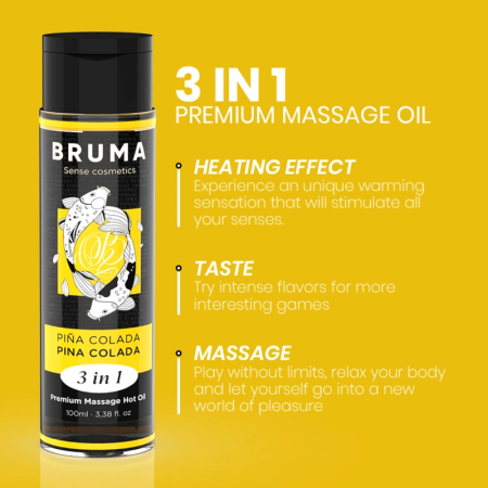 BRUMA Premium 3-in-1 Massage Oil Pina Colada Scent 100ml Vegan Formula