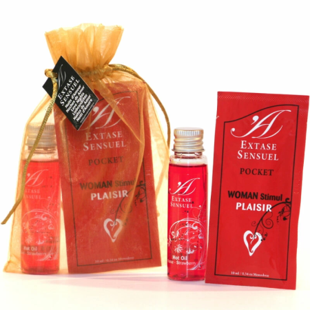 Extase Sensual Set Nuits d'Amour - Travel Strawberry Massage & Stimulating Duo