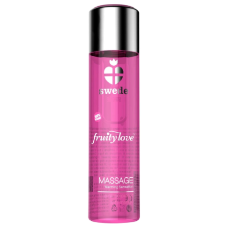 Swede Fruity Love Massage Oil Pink Raspberry & Rhubarb 120ml Warming Effect